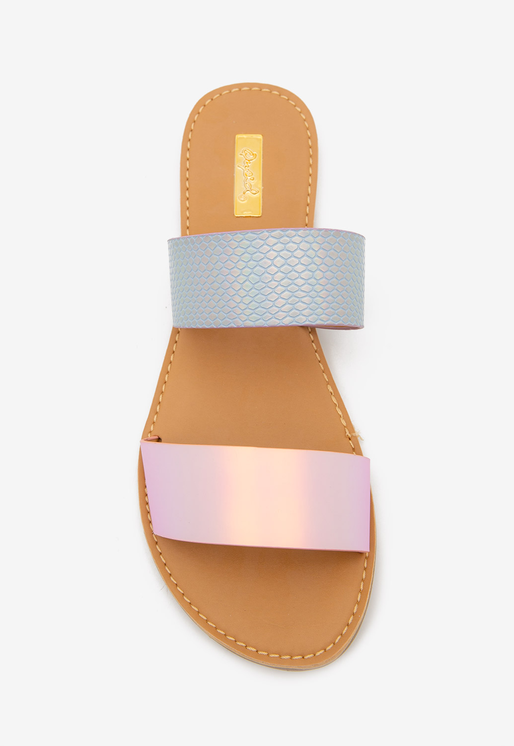 Two Tone Dual Strap Summer Sandals 