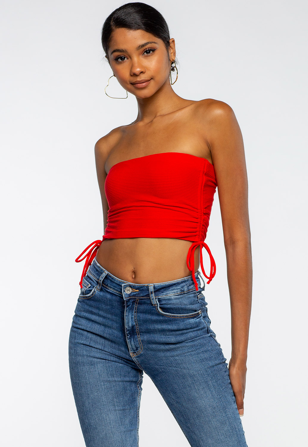 Double Side Drawstring Tube Top 