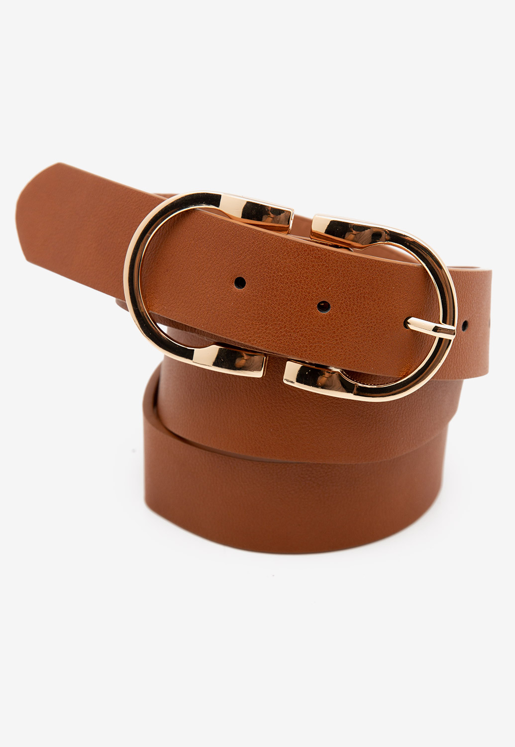 Faux Leather Simple Buckle Belt 