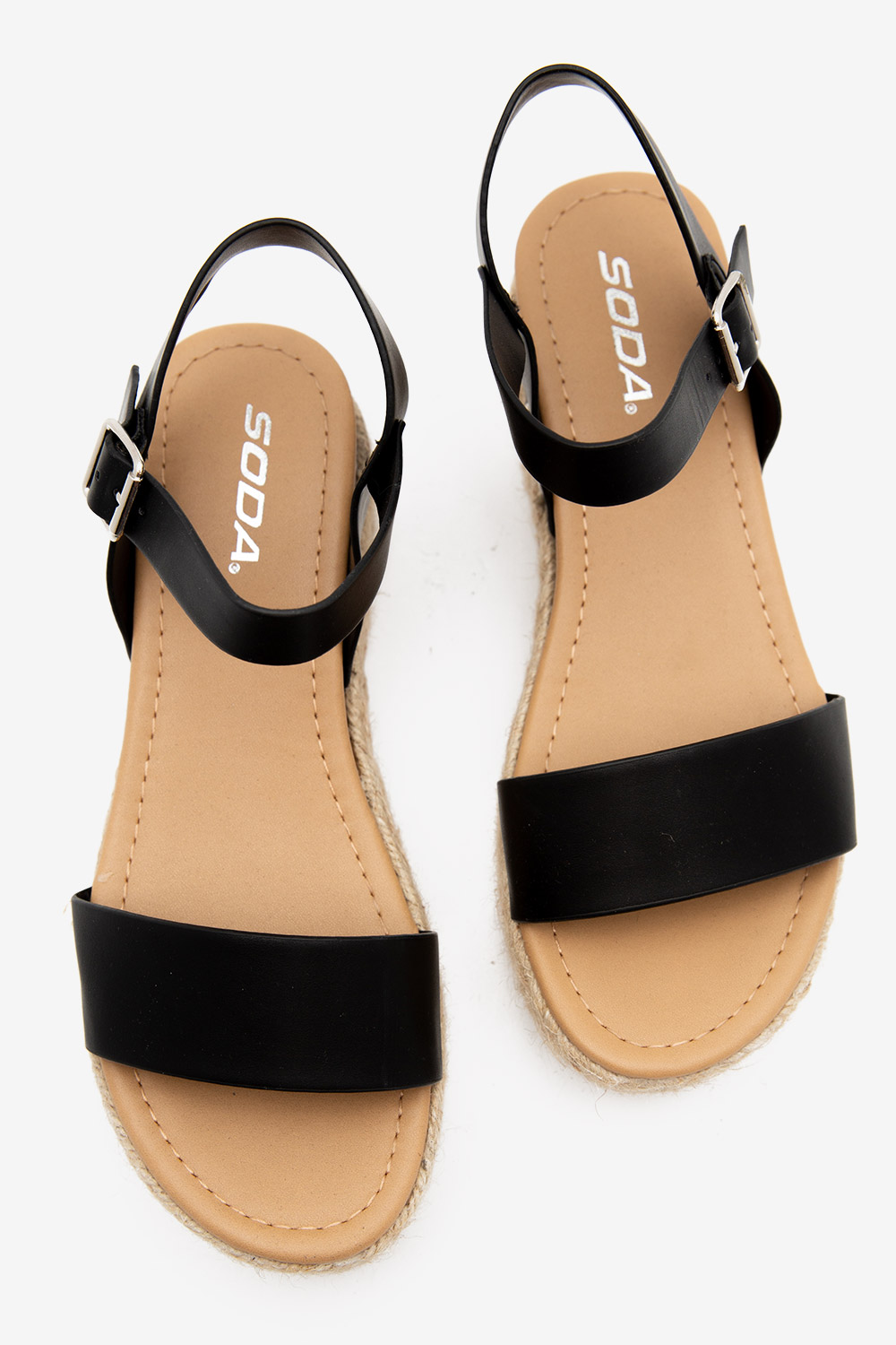 Faux Leather Wedge Sandals