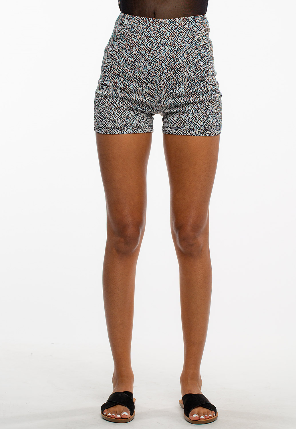 High-Waisted Stretchy Pattern Shorts 