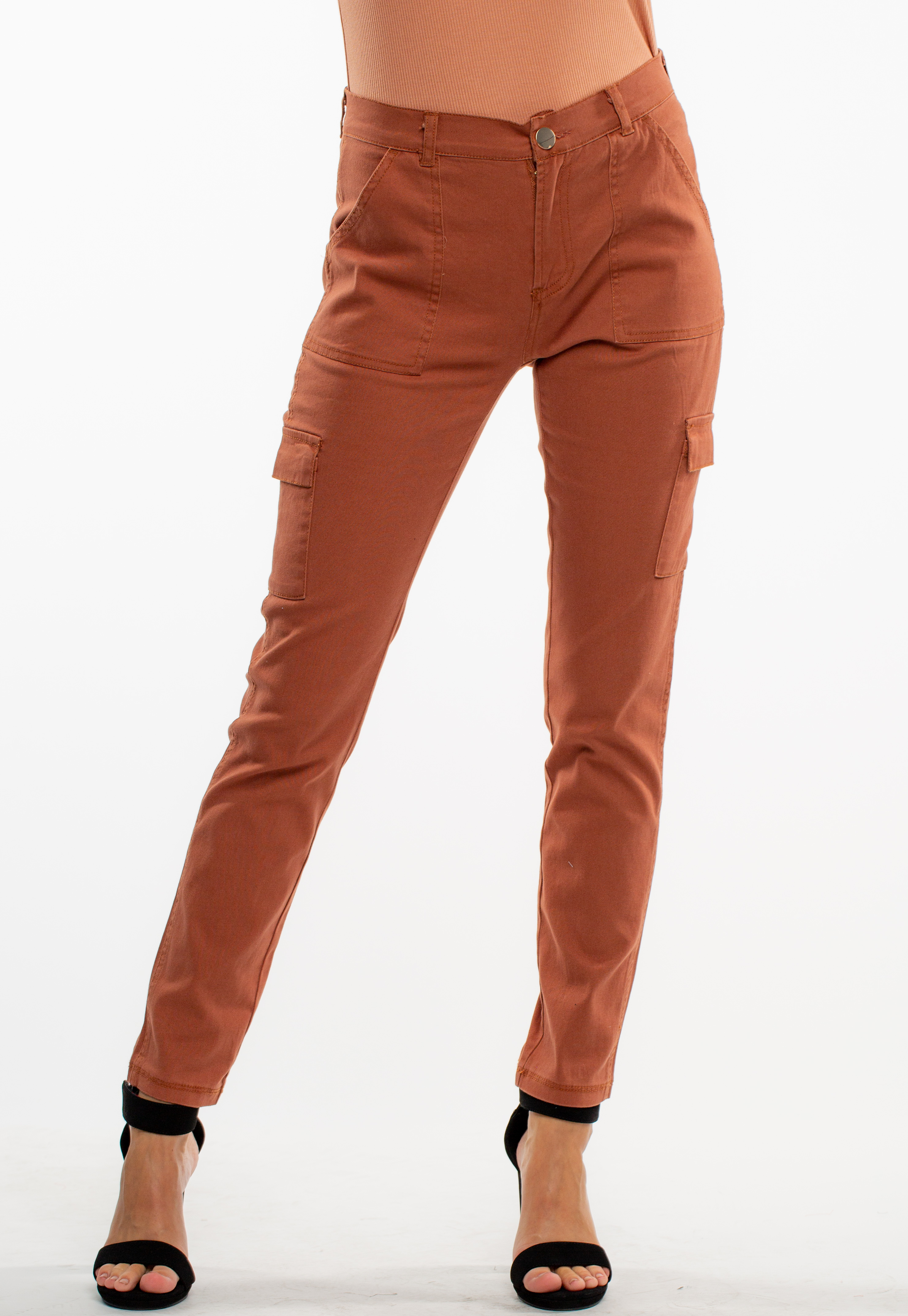 High-Rise Casual Long Pants With Pockets
