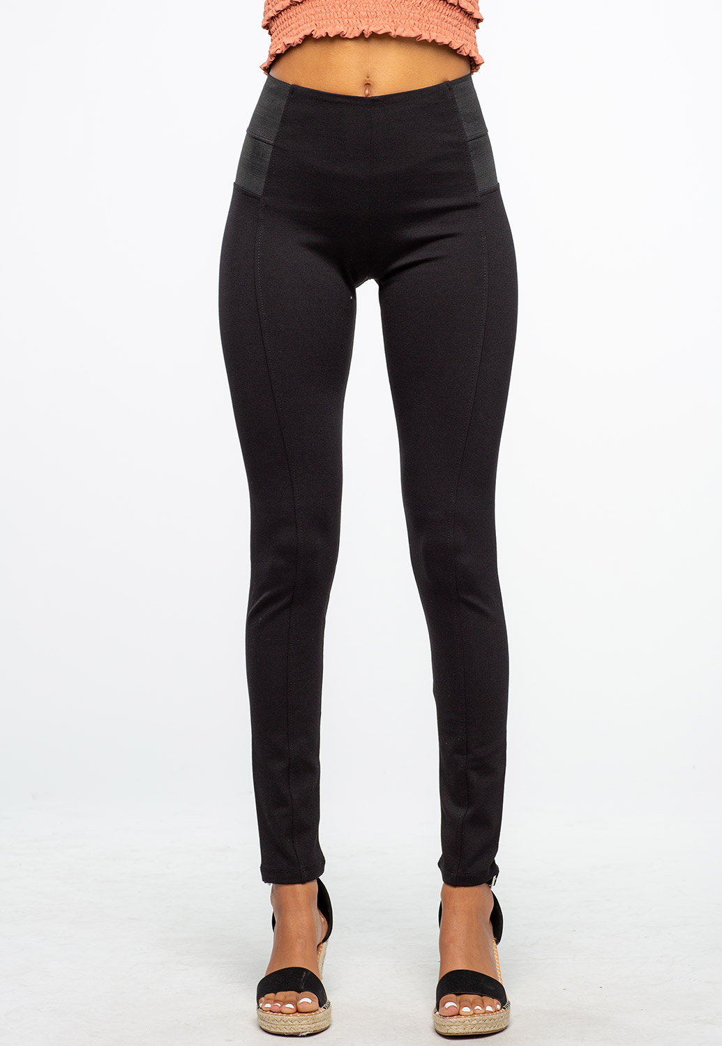 Solid Banded Waist Jeggings