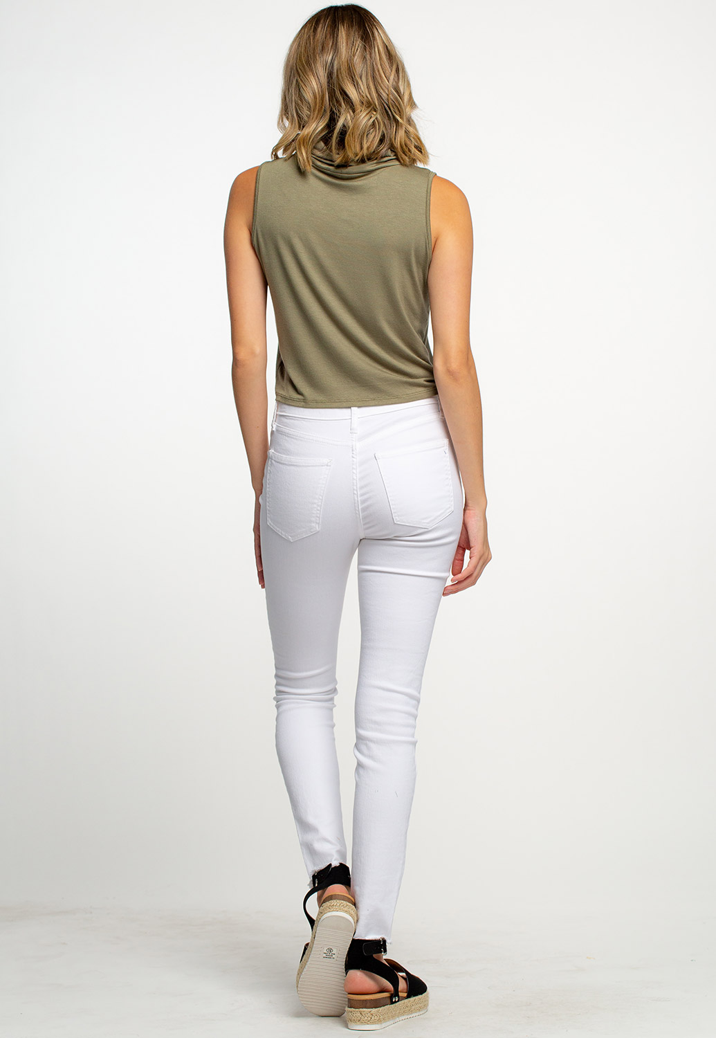 Face Cover Up Cowl Neck Tank Crop Top