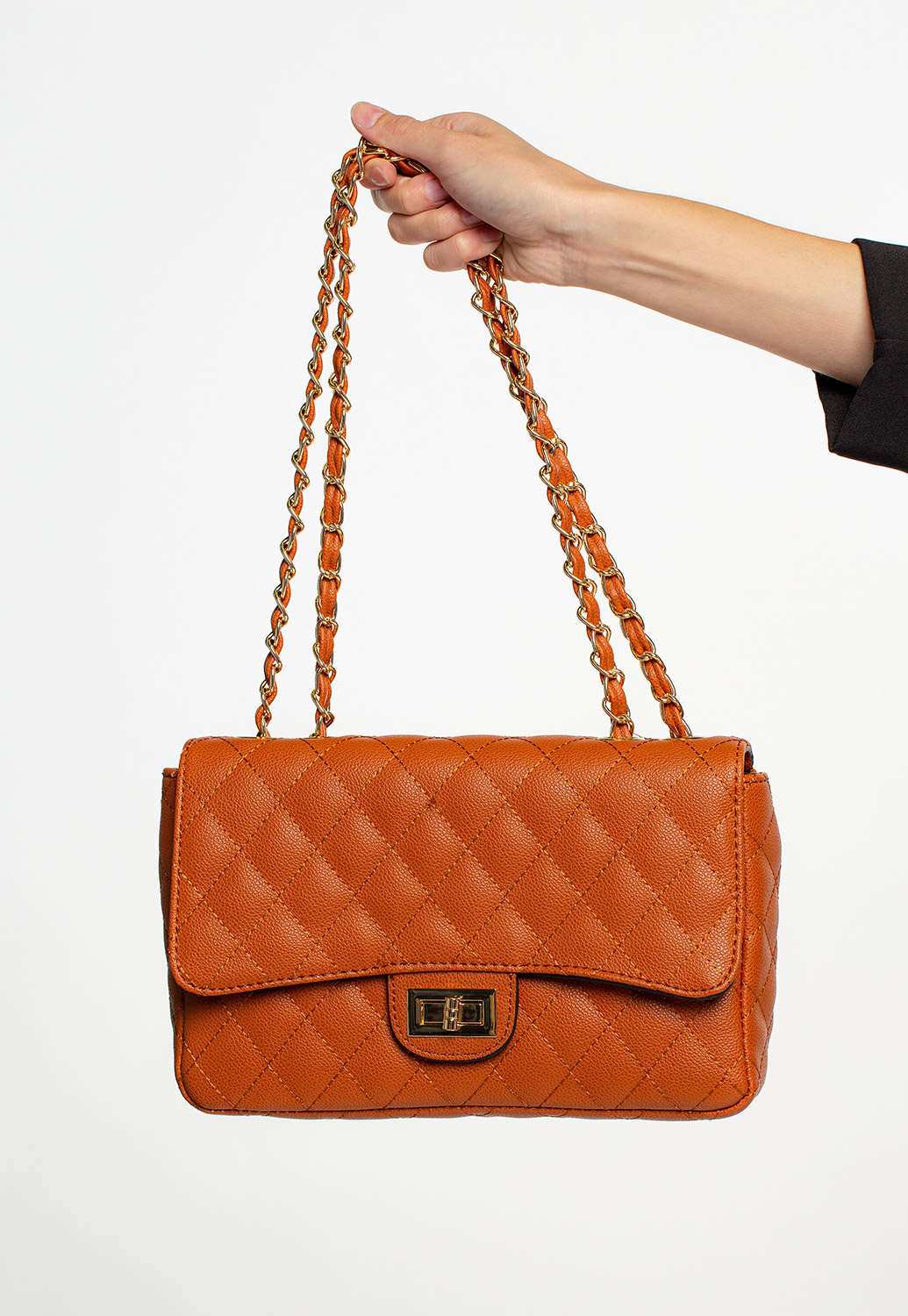 Classic Quilted Shoulder Bag With Chain Strap 