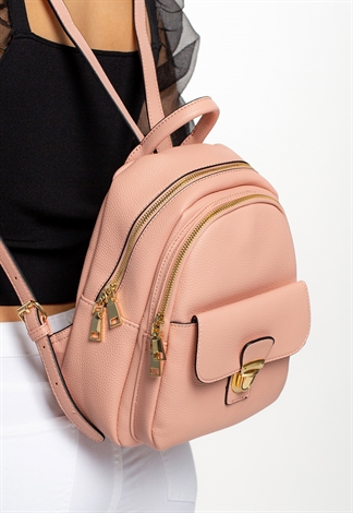 Faux Leather Mini Backpack 
