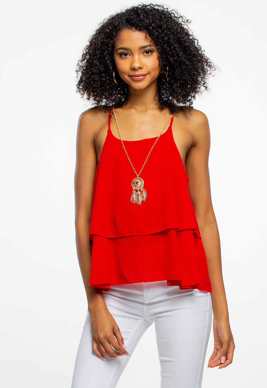 Flowy Cami Top With Necklace