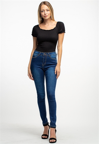 High-Waisted Skinny Denim Jeans