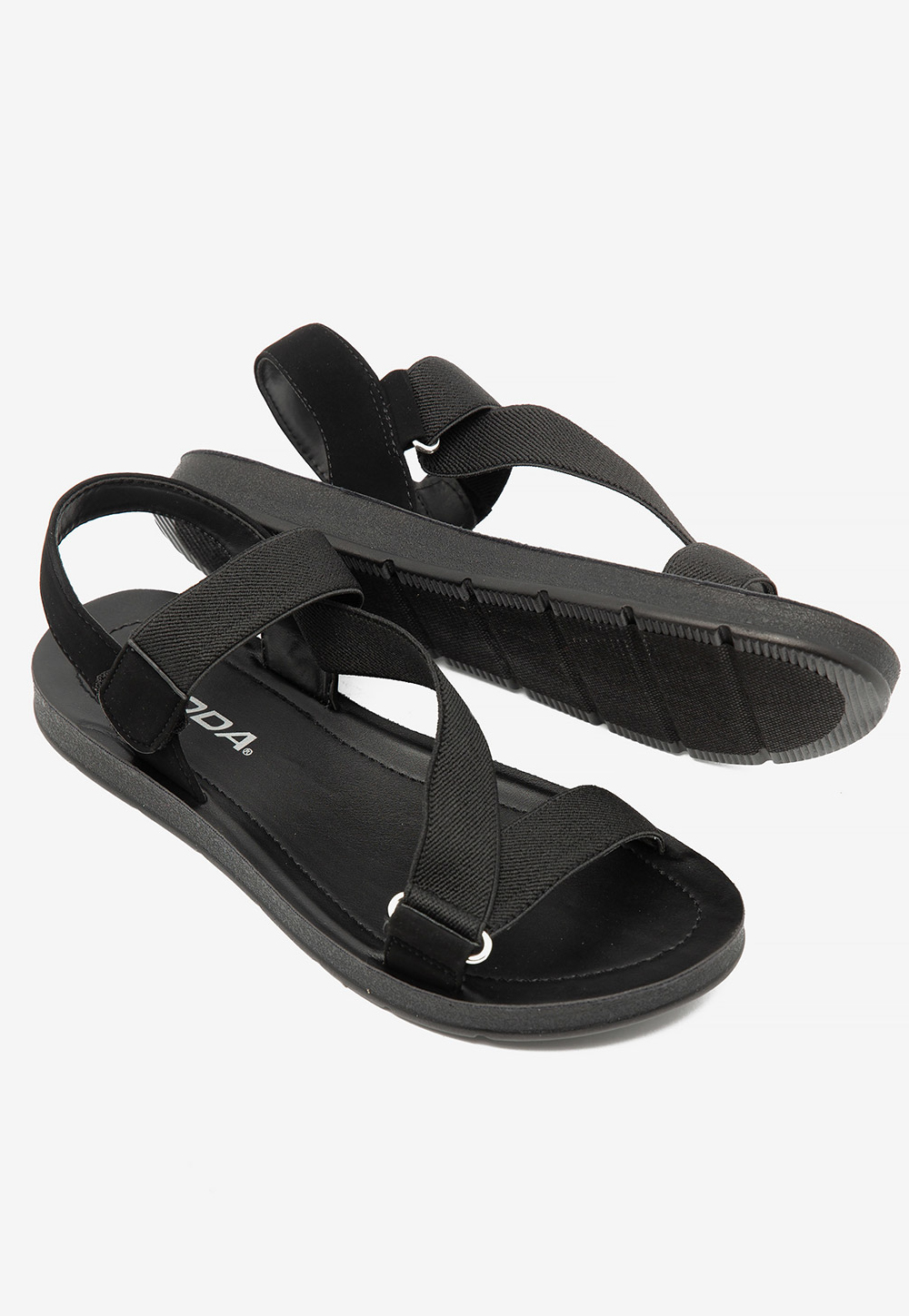 Black Strap Flat Sandals