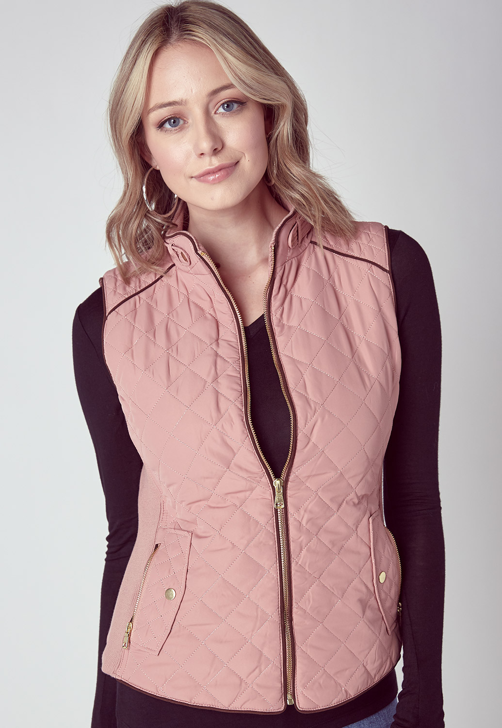 QUILTED VEST FULLY LINED LIGHTWEIGHT PADDED VEST