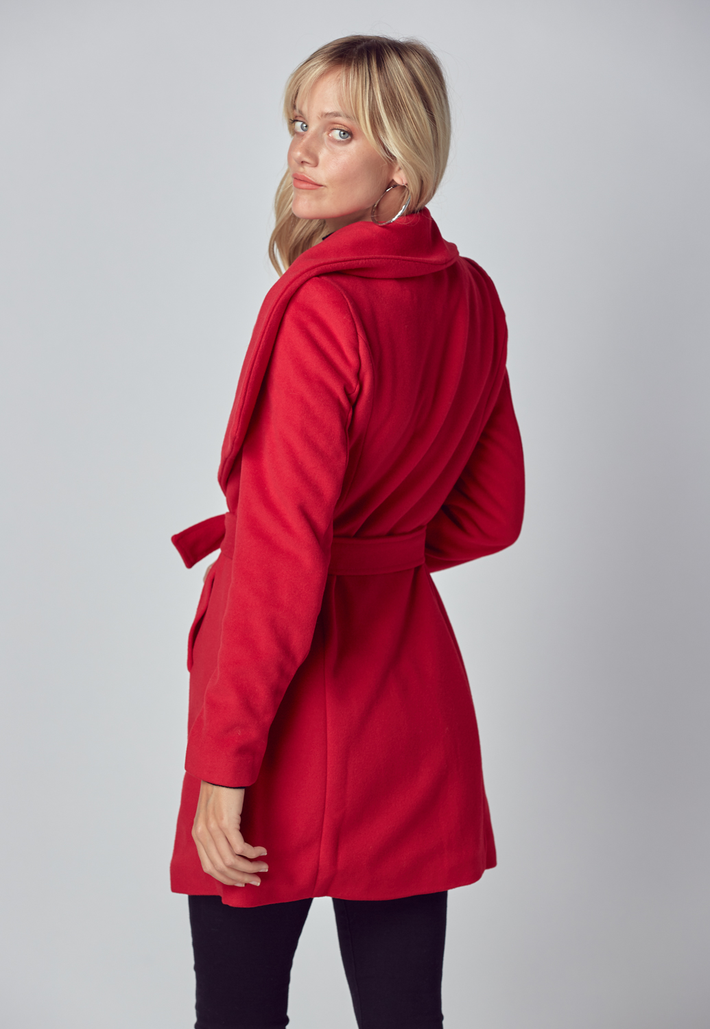 Belted Wrap Front Coat