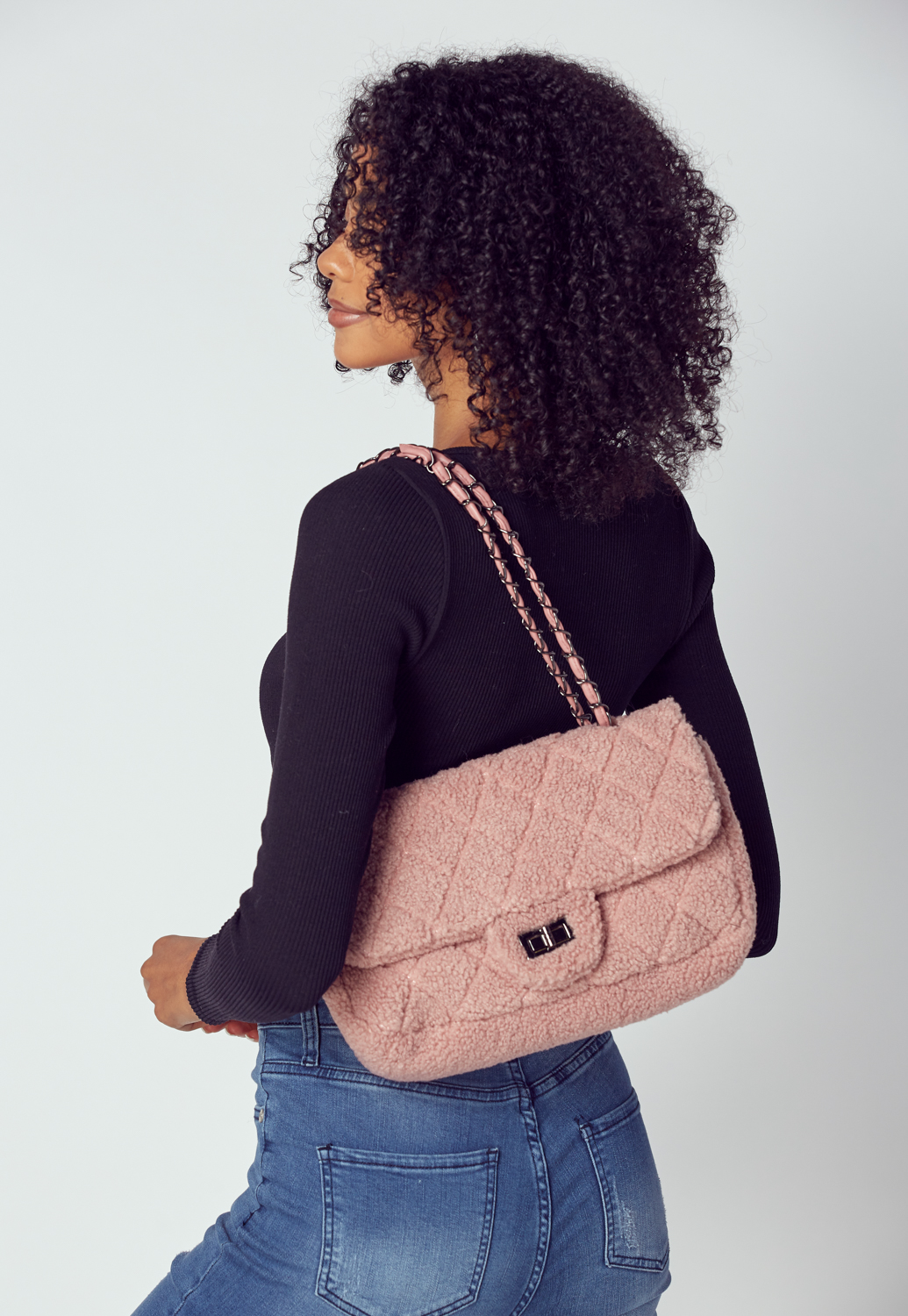 Quilted Fluffy Chain Bag