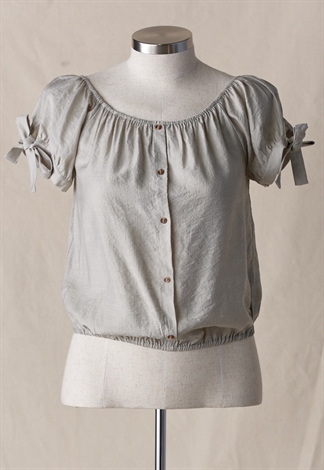 Blouse With Tie Sleeve