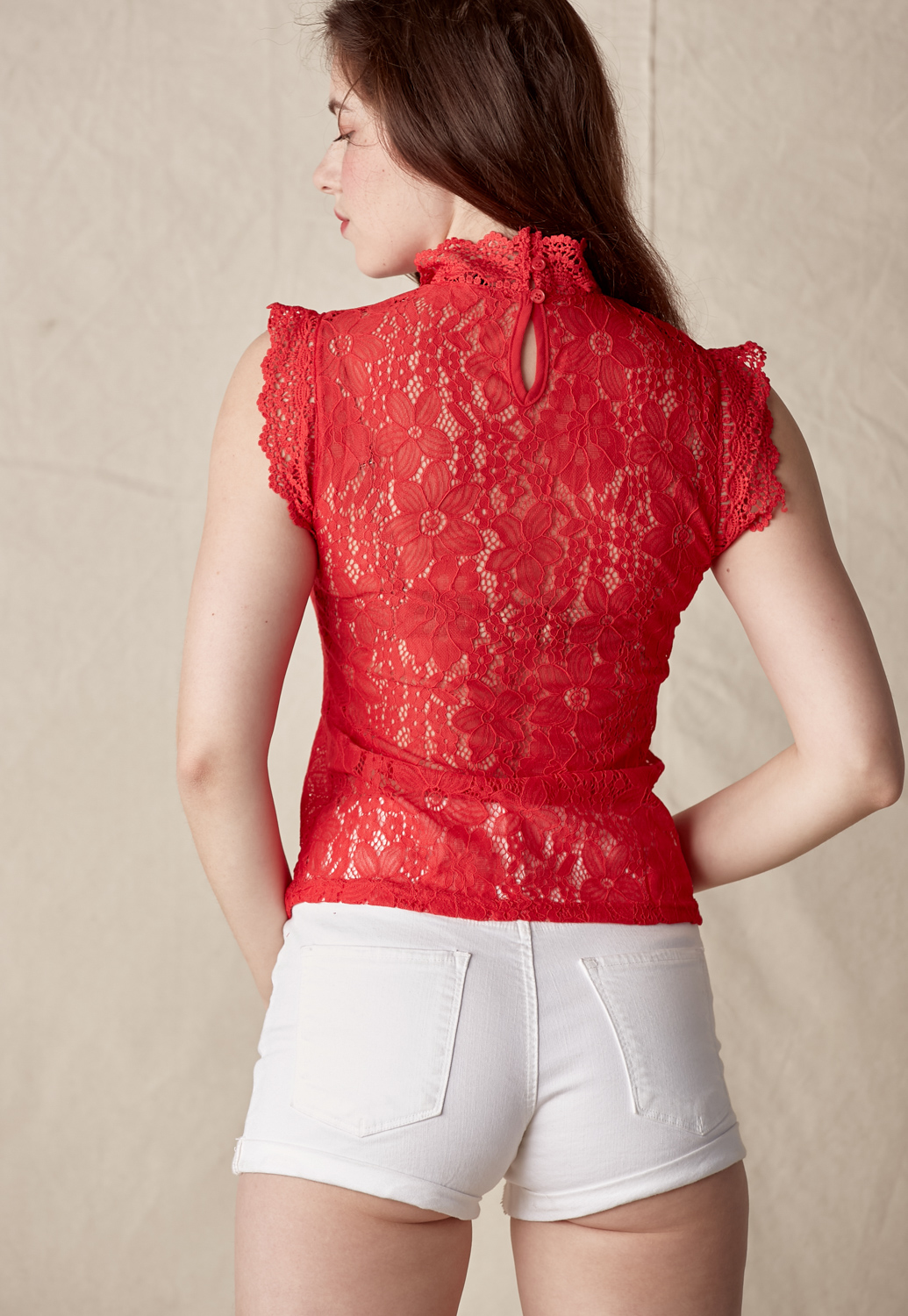 Floral Lace See-Though Top