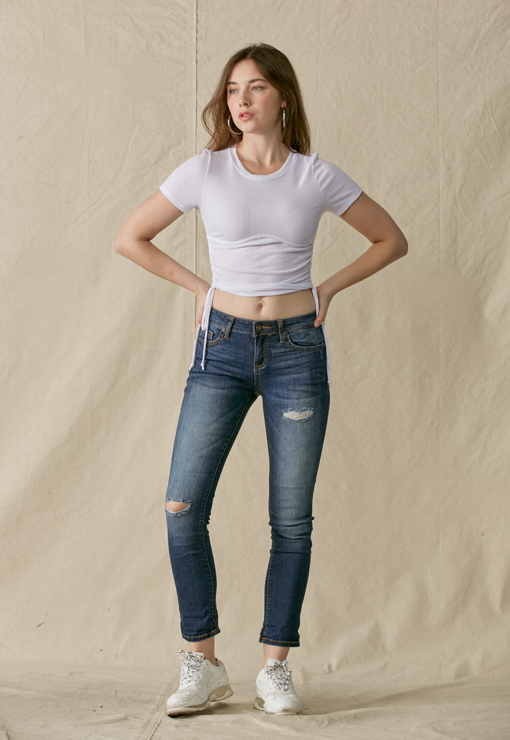 Side Ruched Crop Top