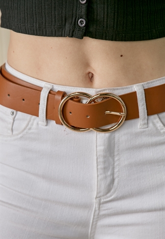 Double Round Ring Buckle Belt 