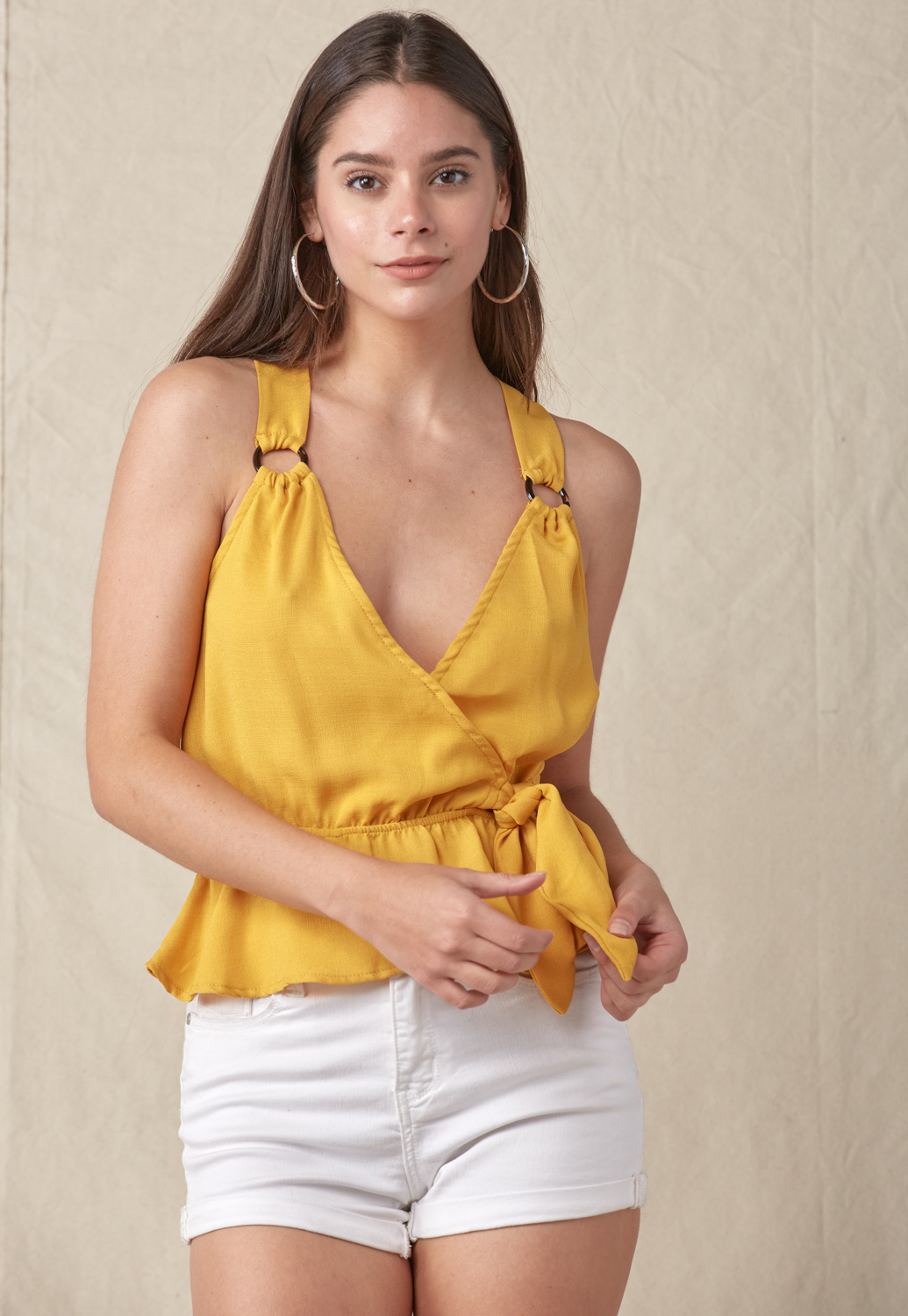Wrap Top With Ring Detail
