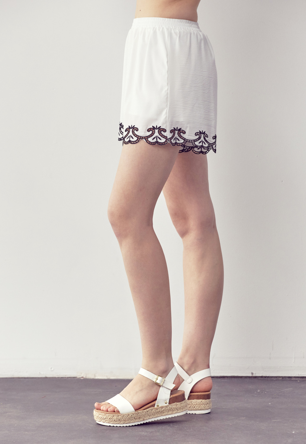 Embroidered Edge Shorts