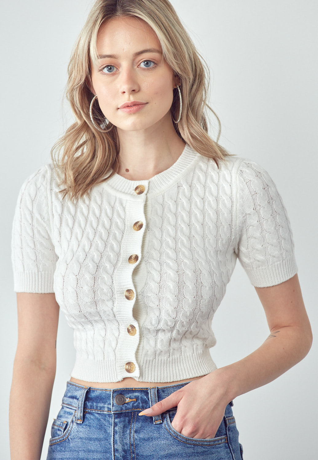 Knitted Twist Sweater Top
