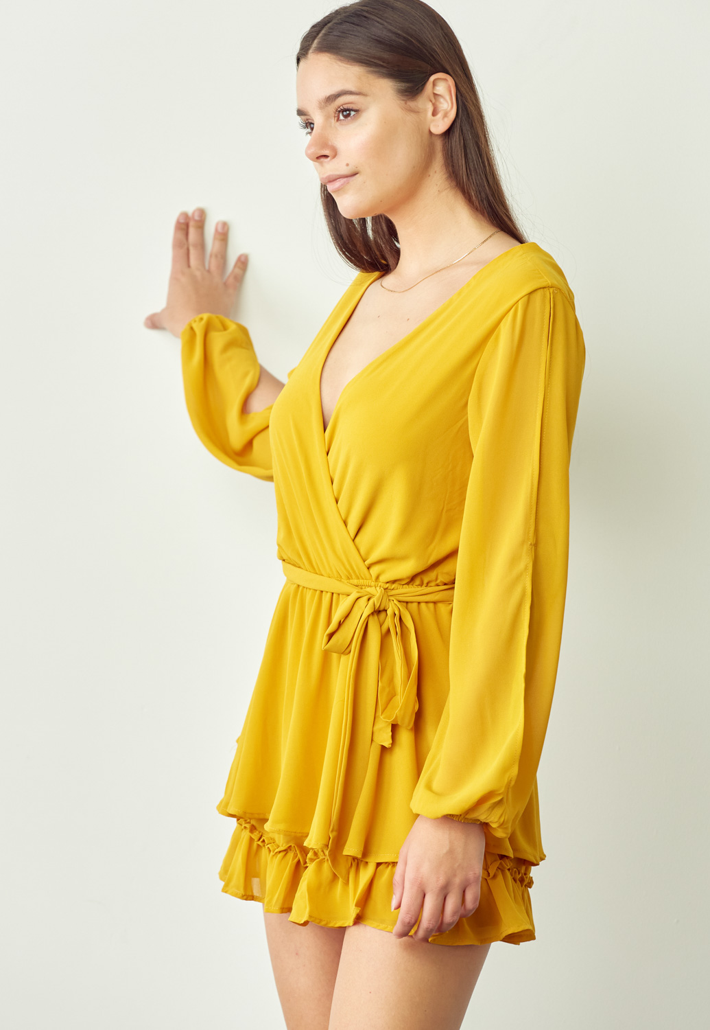 Wrap Cut Out Sleeve Romper