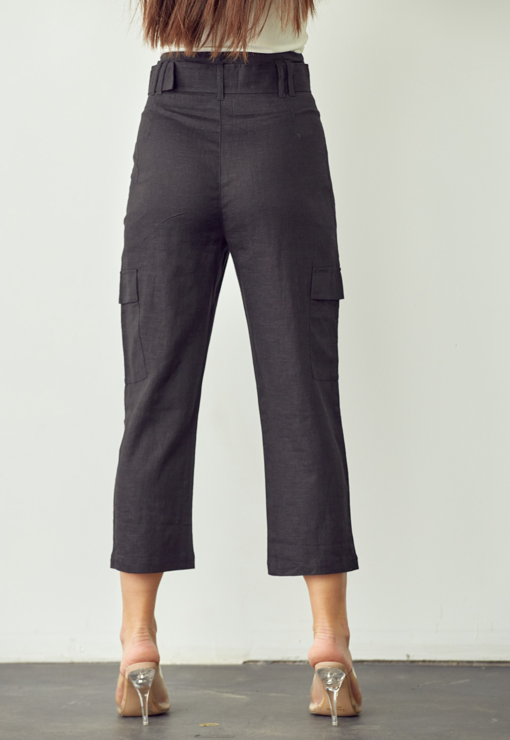 Belted Linen Pocket Pants