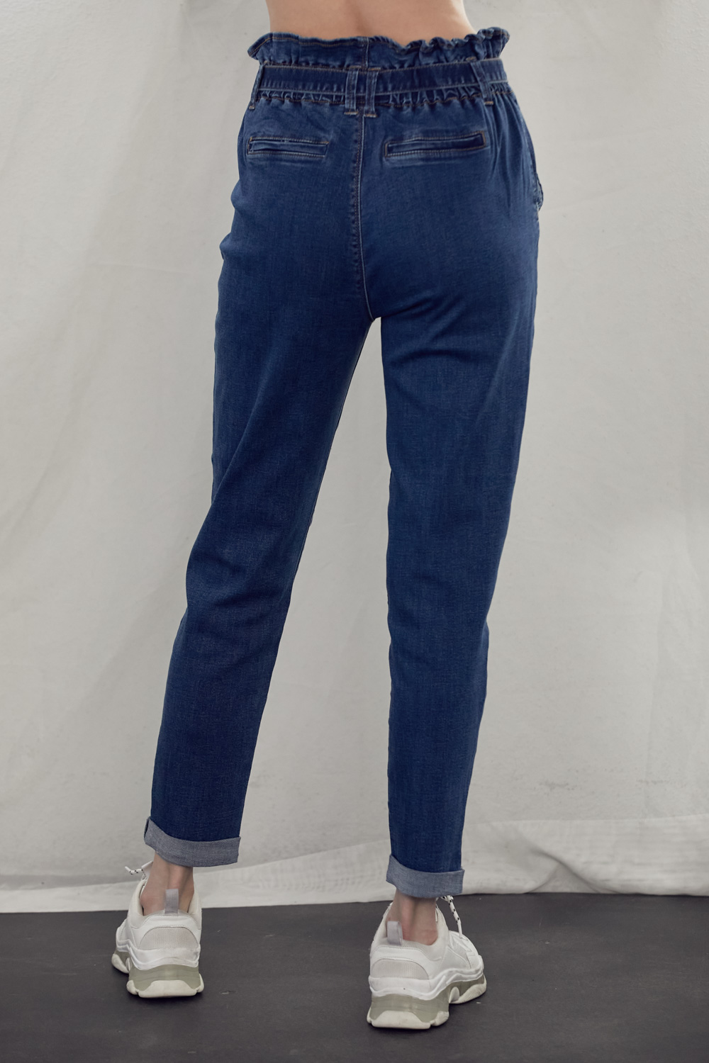 Front Tie-Up High Waist Jeans