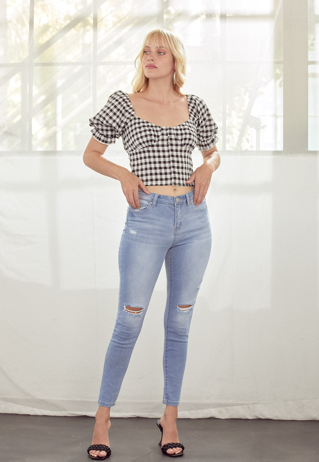 Checked  Crop Top