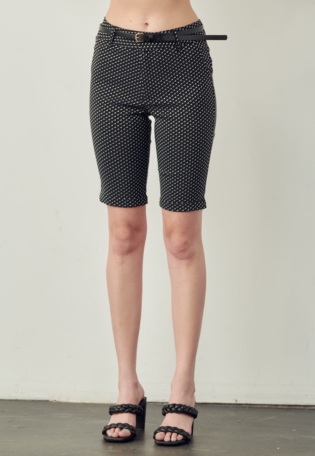 Belted Patterned Shorts