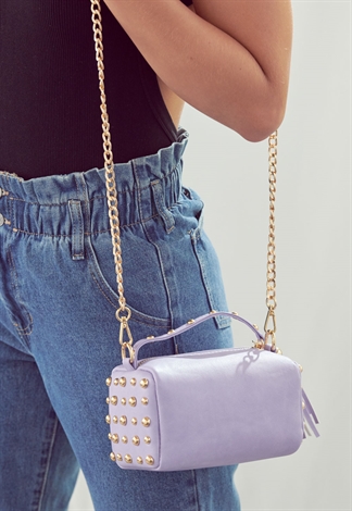 Studded Faux Leather Crossbody Bag