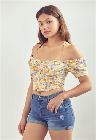 Floral Hook And Eye Top