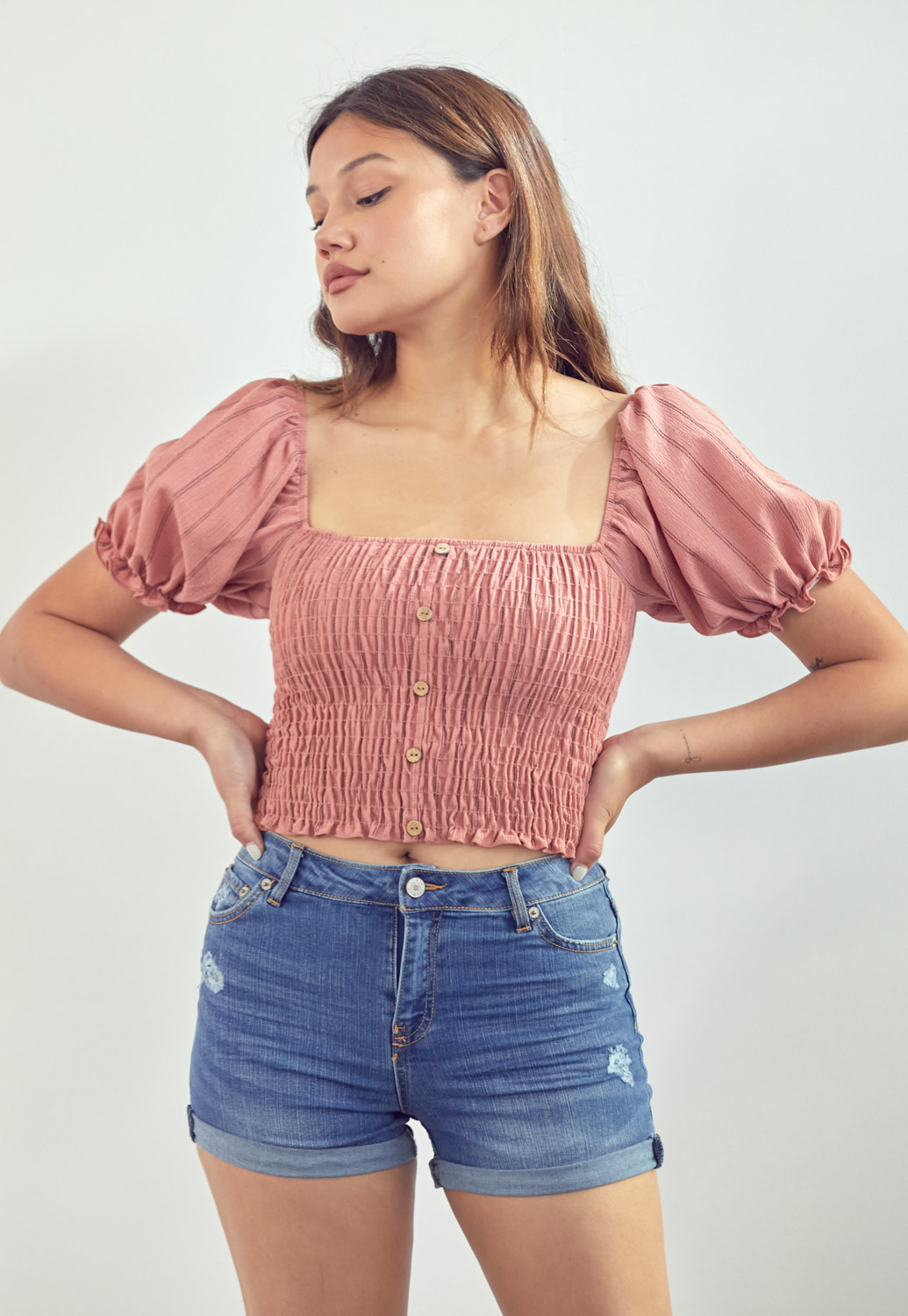 Striped Puff Sleeve Top 