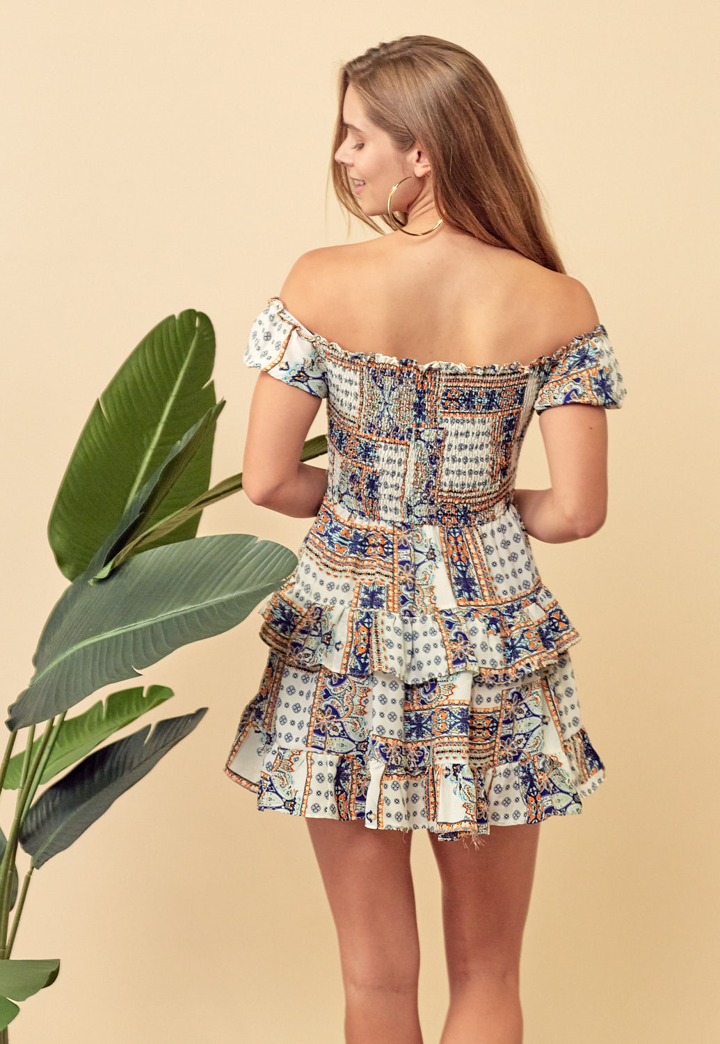Pasley Print Cut Out Detail Mini Dress 