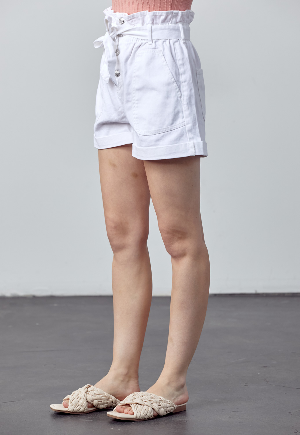 Tie Front Paperbag Shorts 
