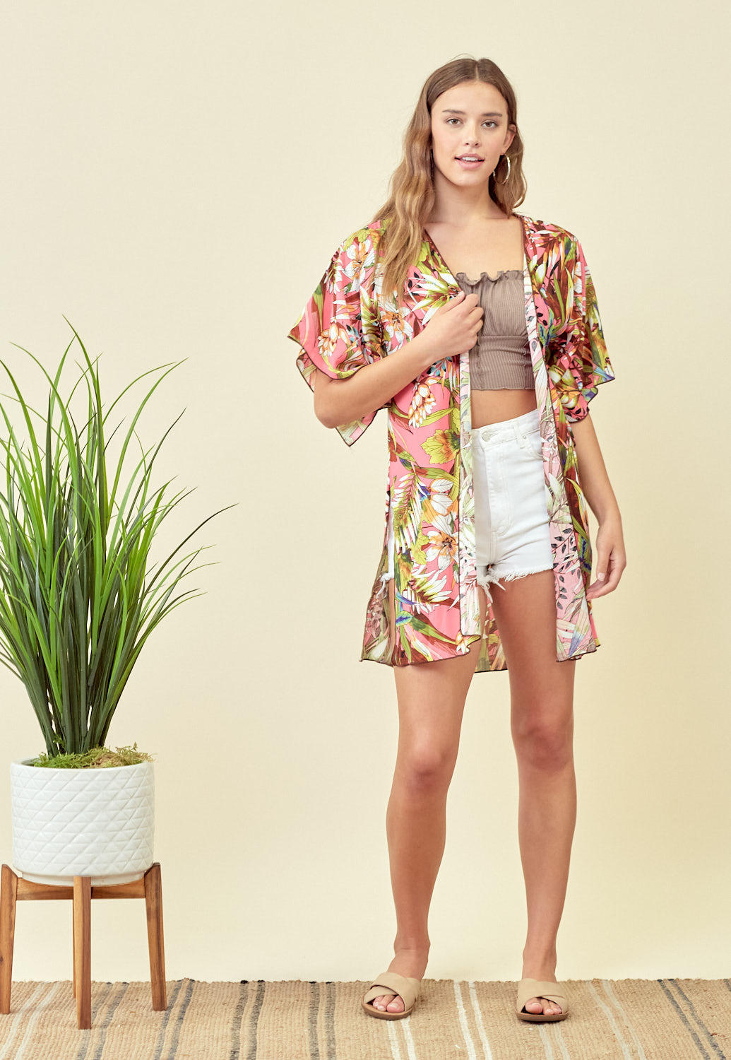 Tropical Side Slit Kimono 