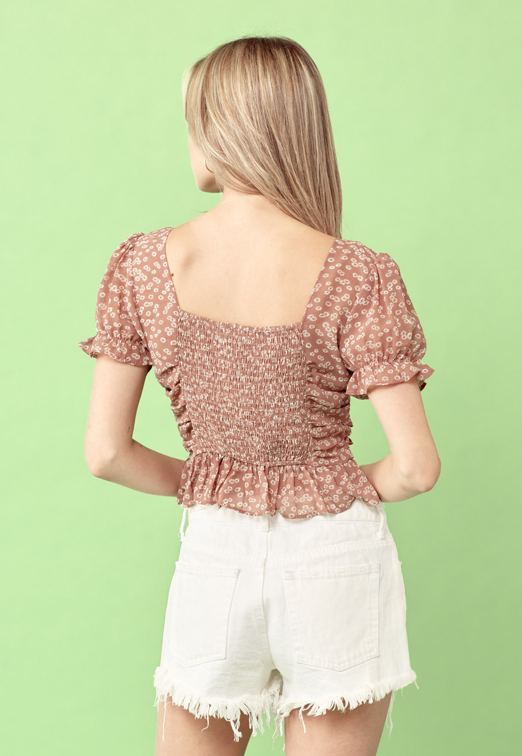 Floral Ruched Casual Top 