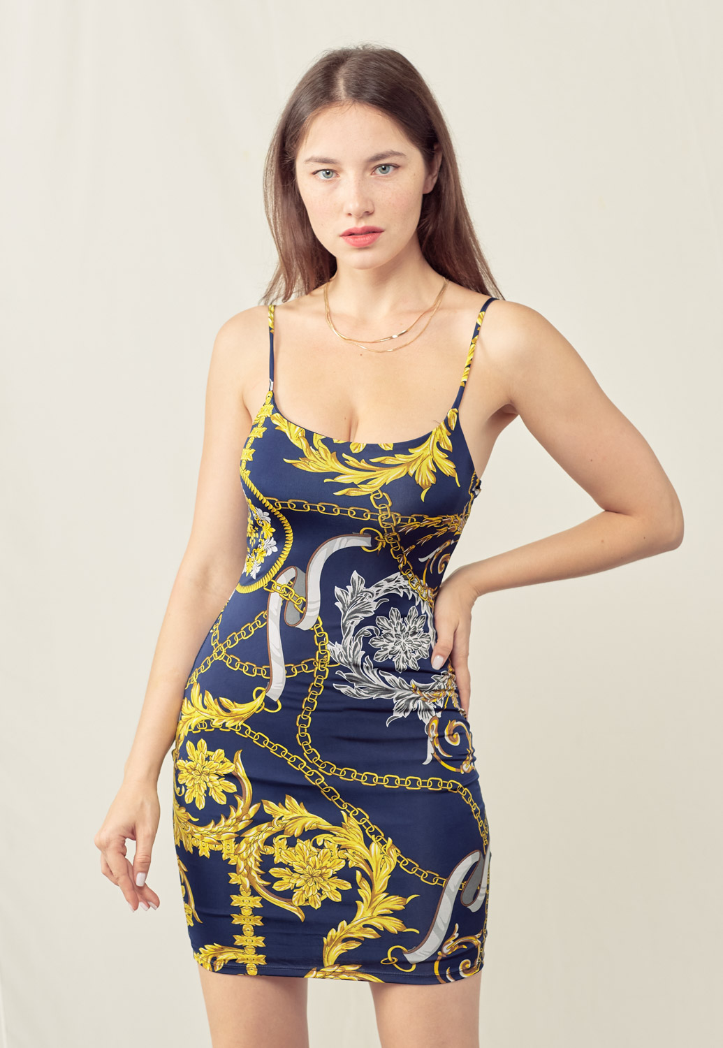 Chain Print Cami Mini Dress