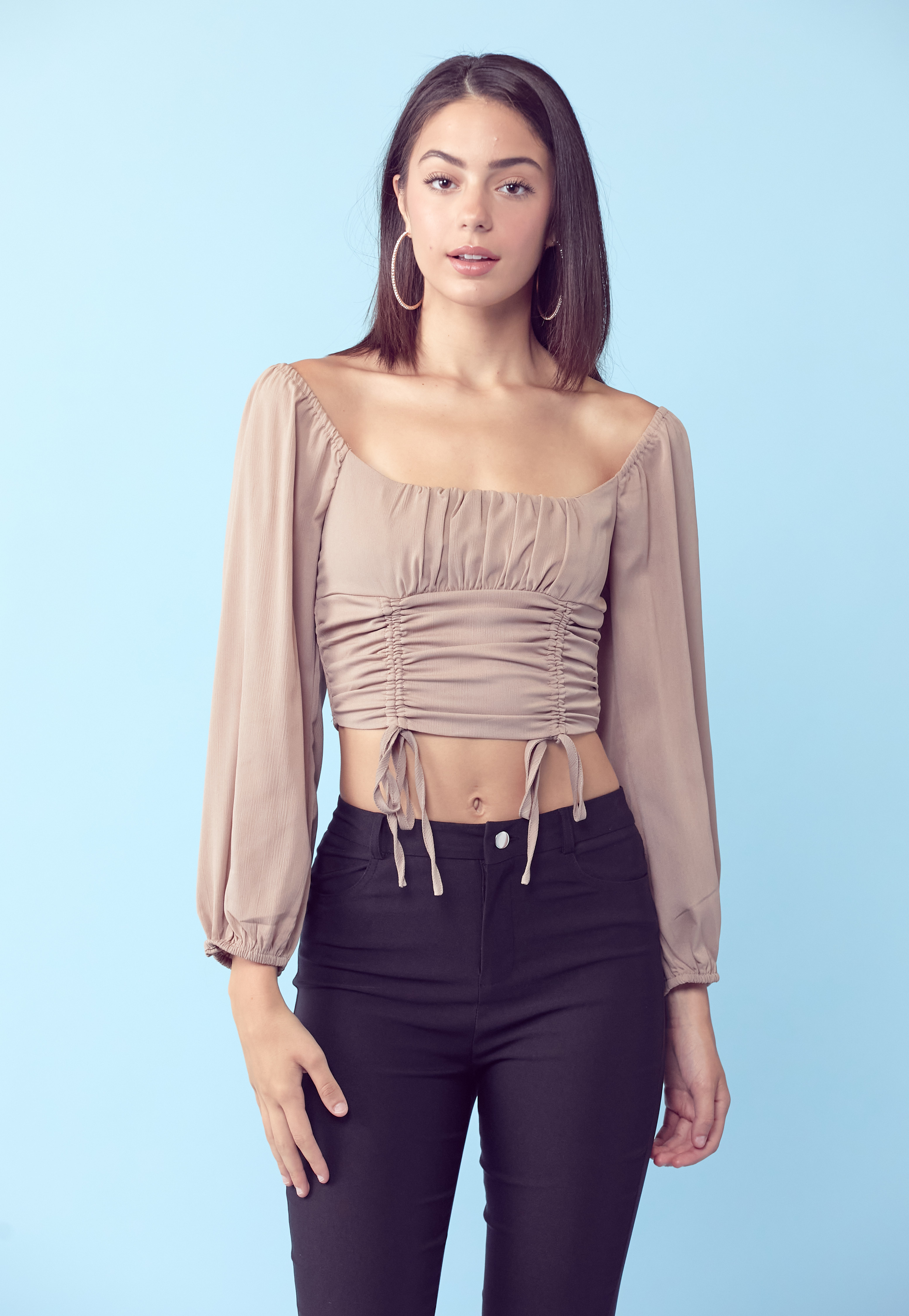 Ruched Long Sleeve Top 