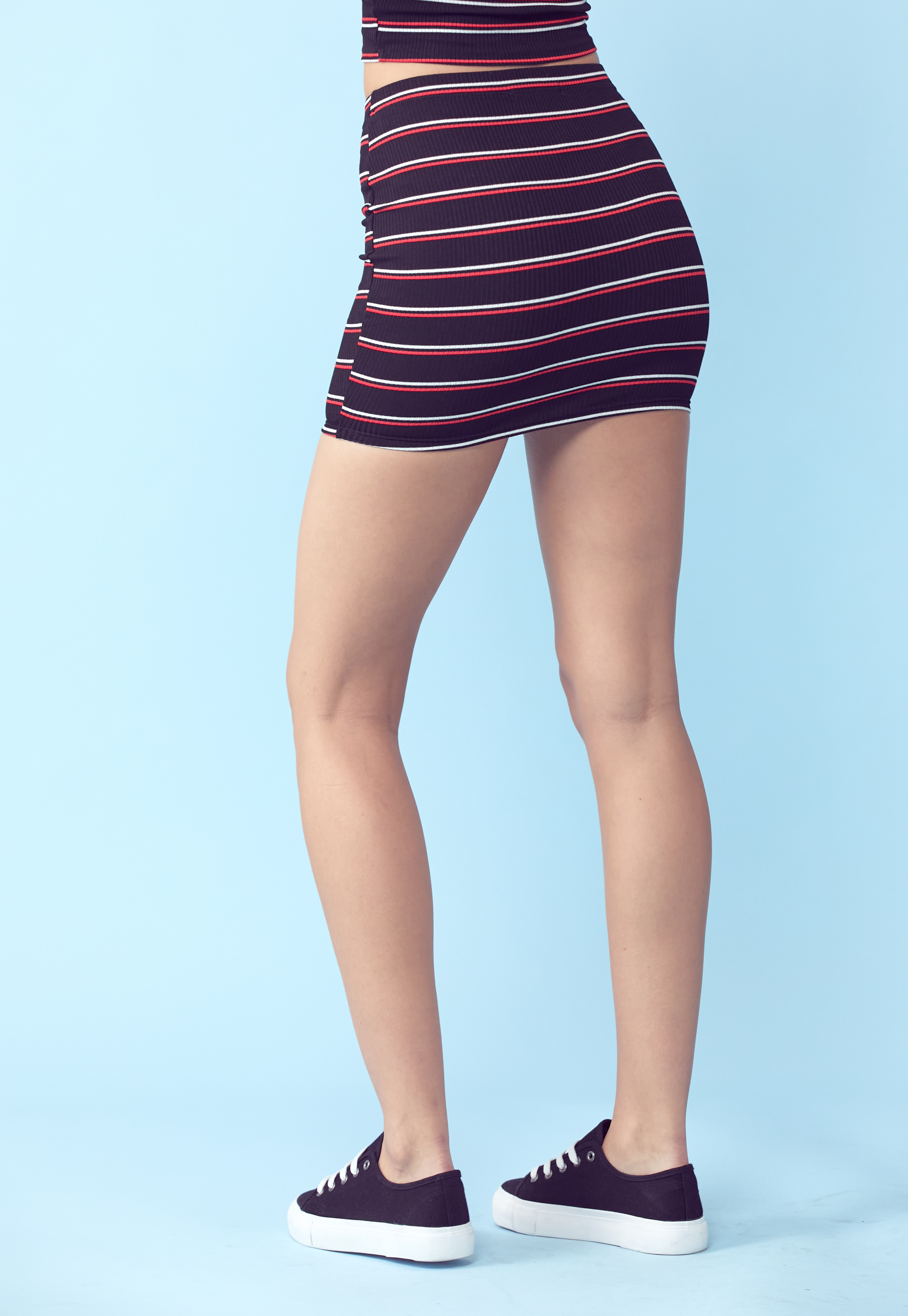 Striped Knit Mini Skirt