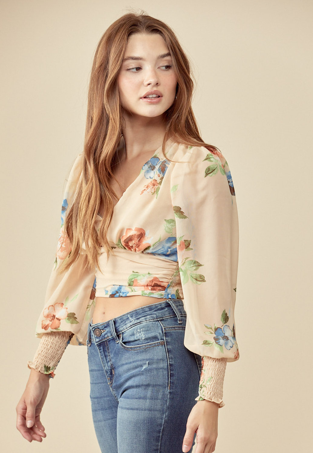 Floral Long Sleeve Blouse 