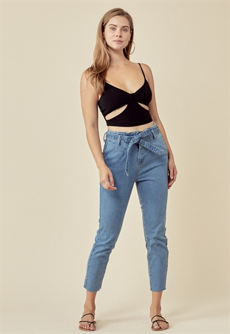 Paperbag Straight Jeans 