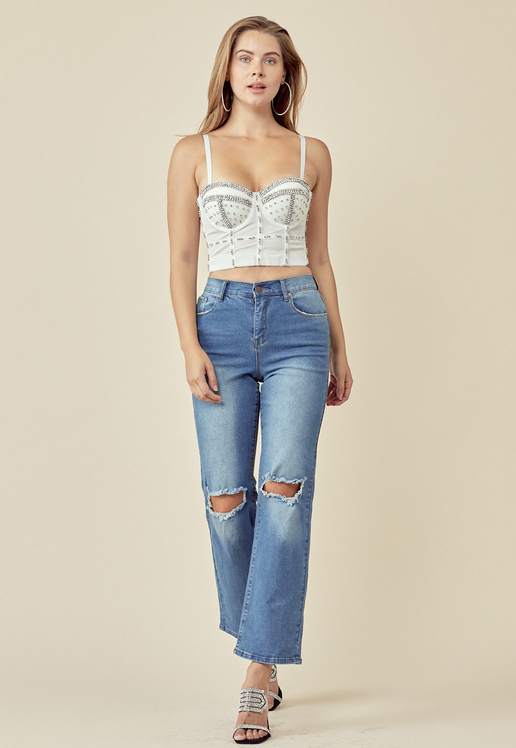High Rise Straight Jeans 