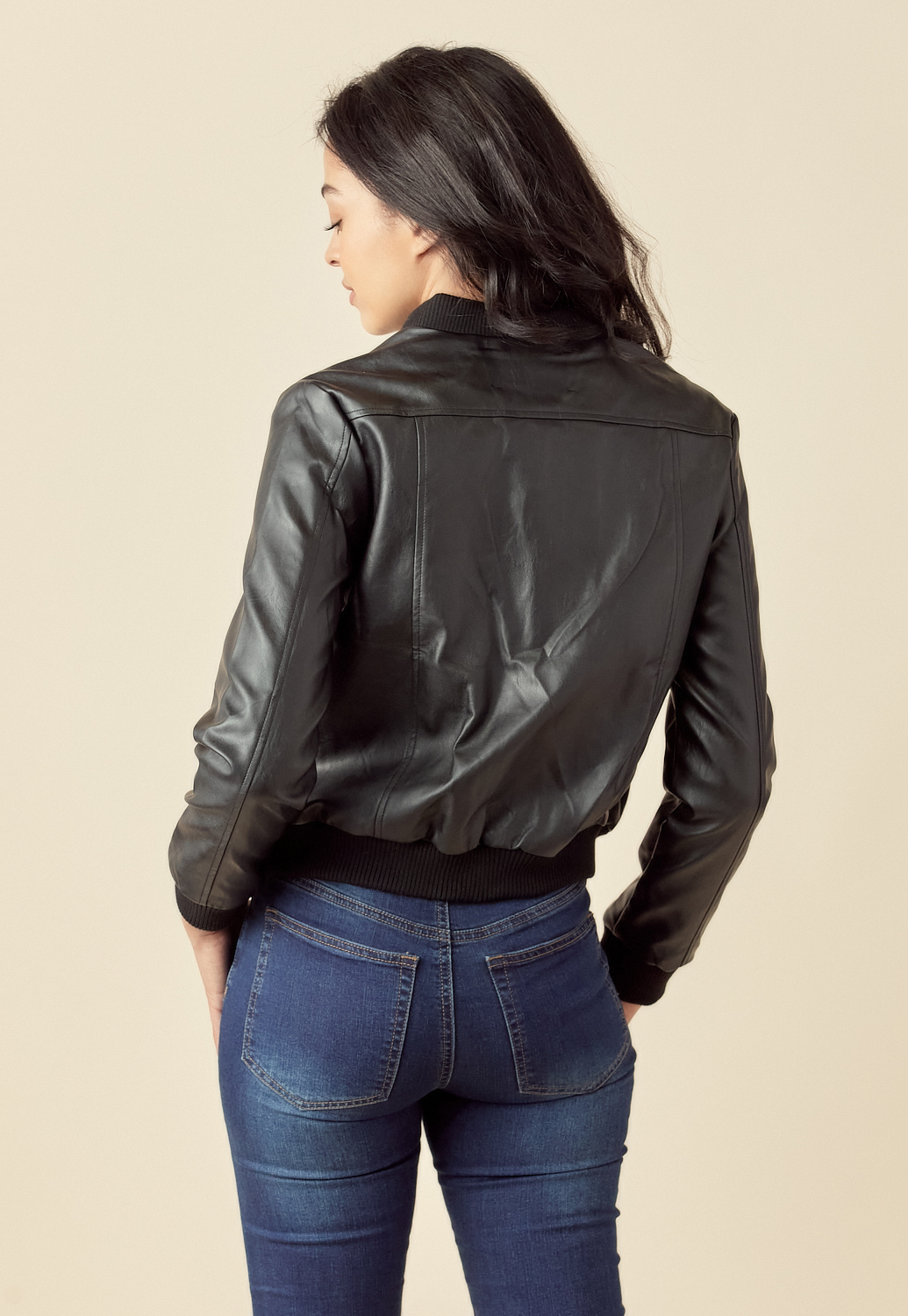 Zip Up Faux Leather Jacket 