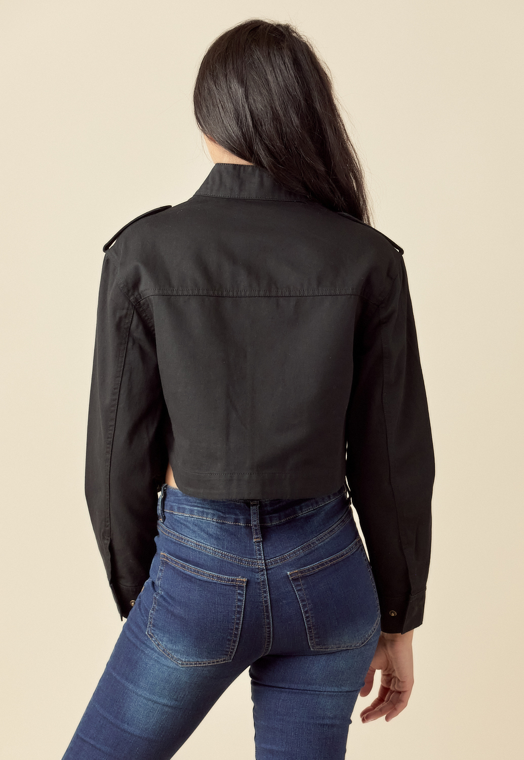 Cropped Cotton Twill Jacket 