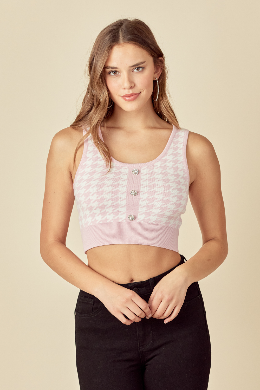 Houndstooth Knit Top 