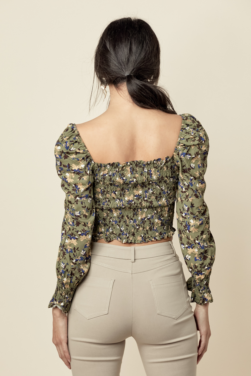 Floral Ruched Detail Top  