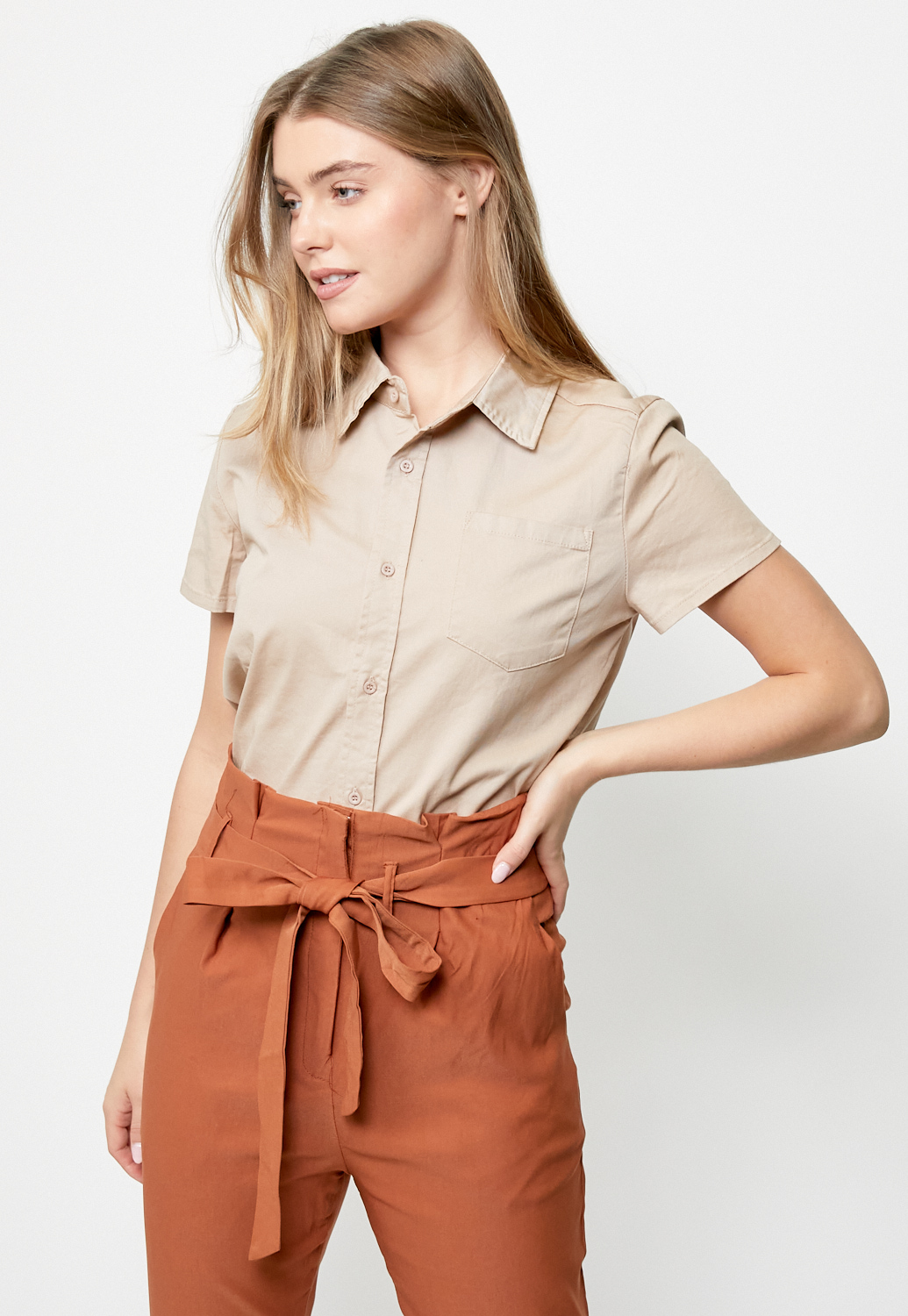 Button Up Pocket Detail Dress Shirt 