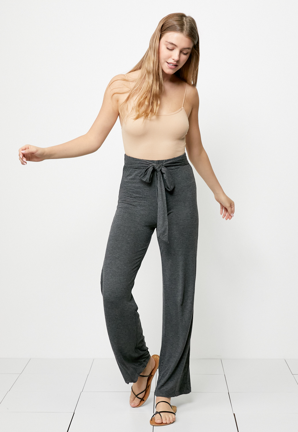 Tie Front Flare Pants 