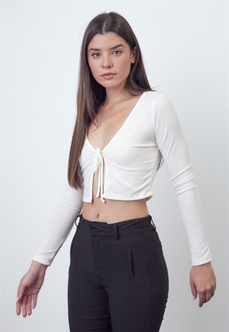Tie Front Ribbed Top 