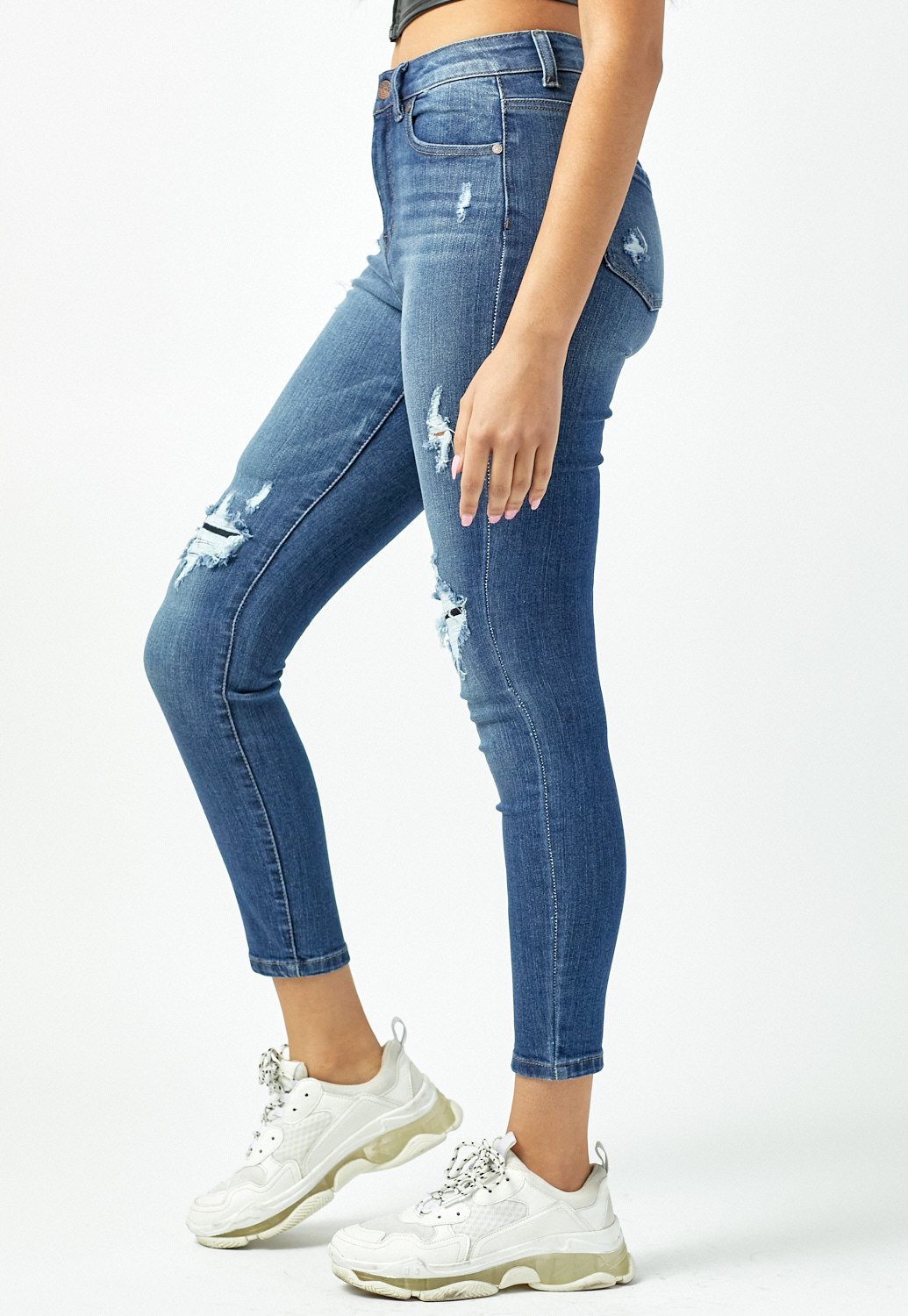 High Rise Ankle Length Skinny Jeans 