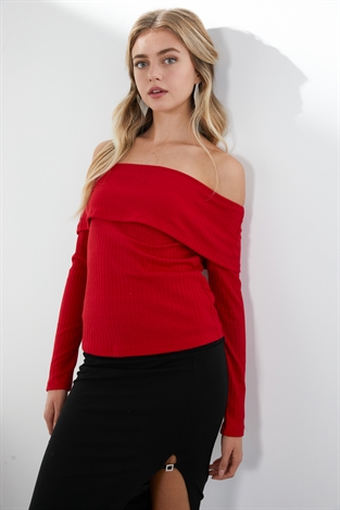 Ribbed Off The Shoulder Top
